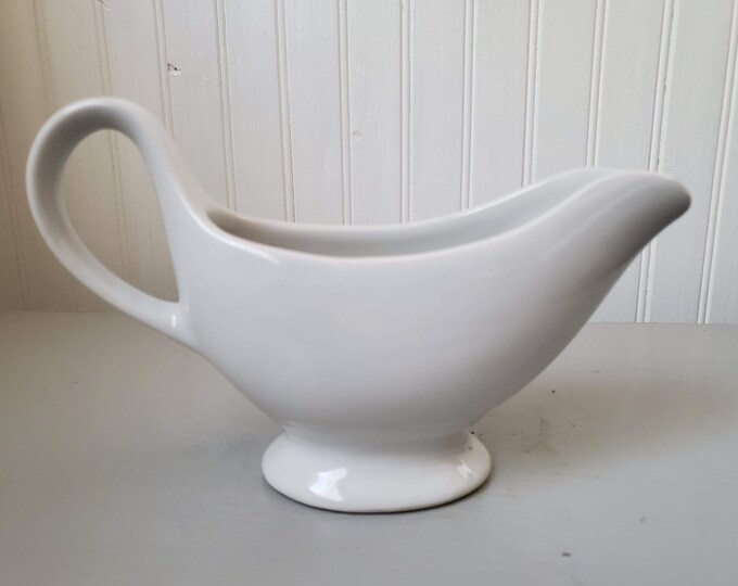Vintage White Ironstone Gravy Boat Perfect Condition Etsy