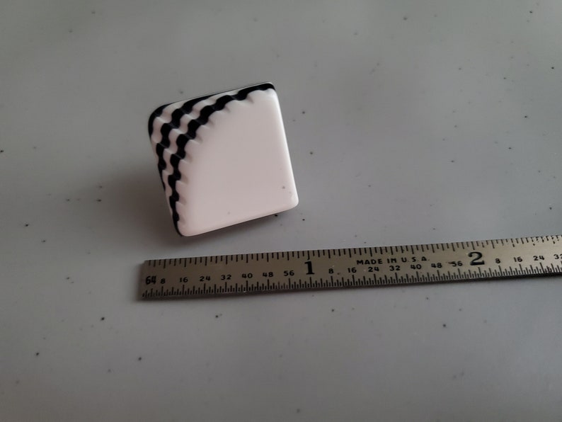 Vintage 1980/'s Black and White Geometric Earrings