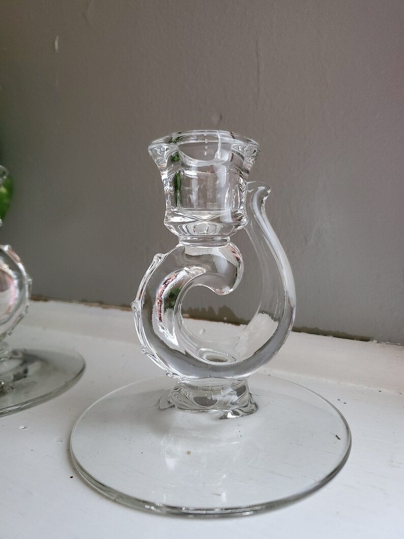 Vintage Depression Glass Candle Holders Two Sets Available Etsy