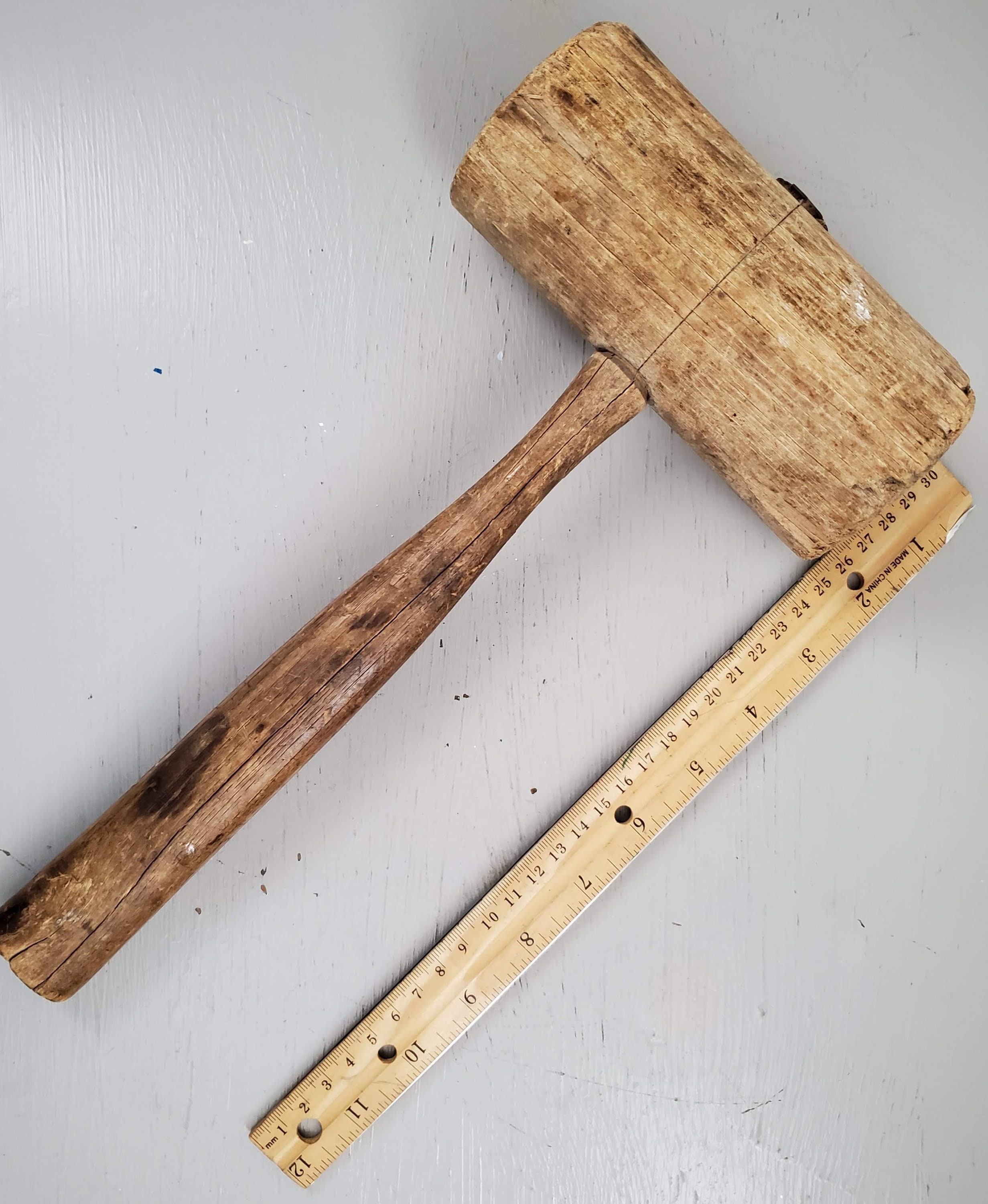 At Auction: Vintage Wood And Metal Tiny Hammer Or Mallet