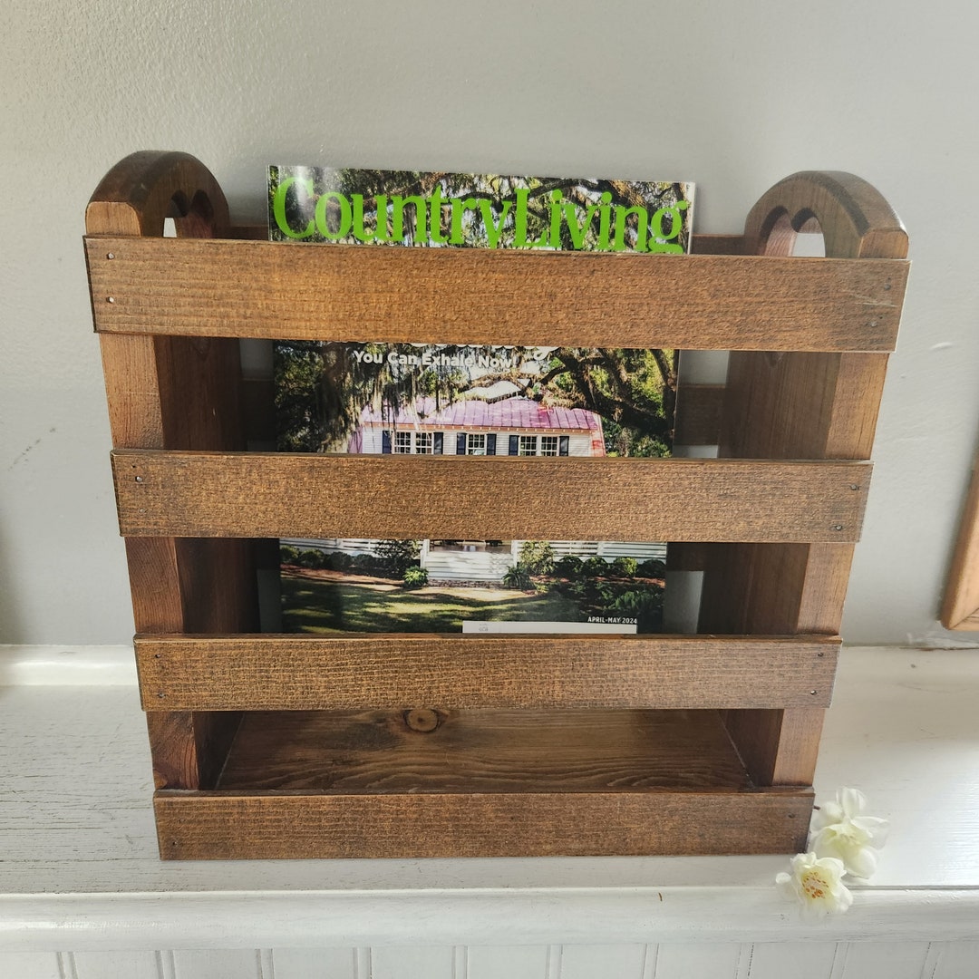 Magazine Rack Small Vintage Wood Magazine Rack Cute Small Size 11 X 11.5 Heart Cutout on ...