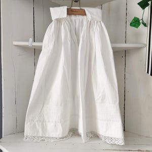 Vintage White Lace Trimmed Petticoat or Slip- Could be worn as Skirt - Purchased at a Museum Yard Sale