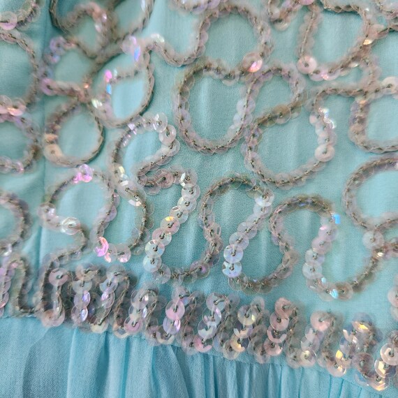 Vintage 1970s Mike Benet Formal Gown - Icy Blue a… - image 5