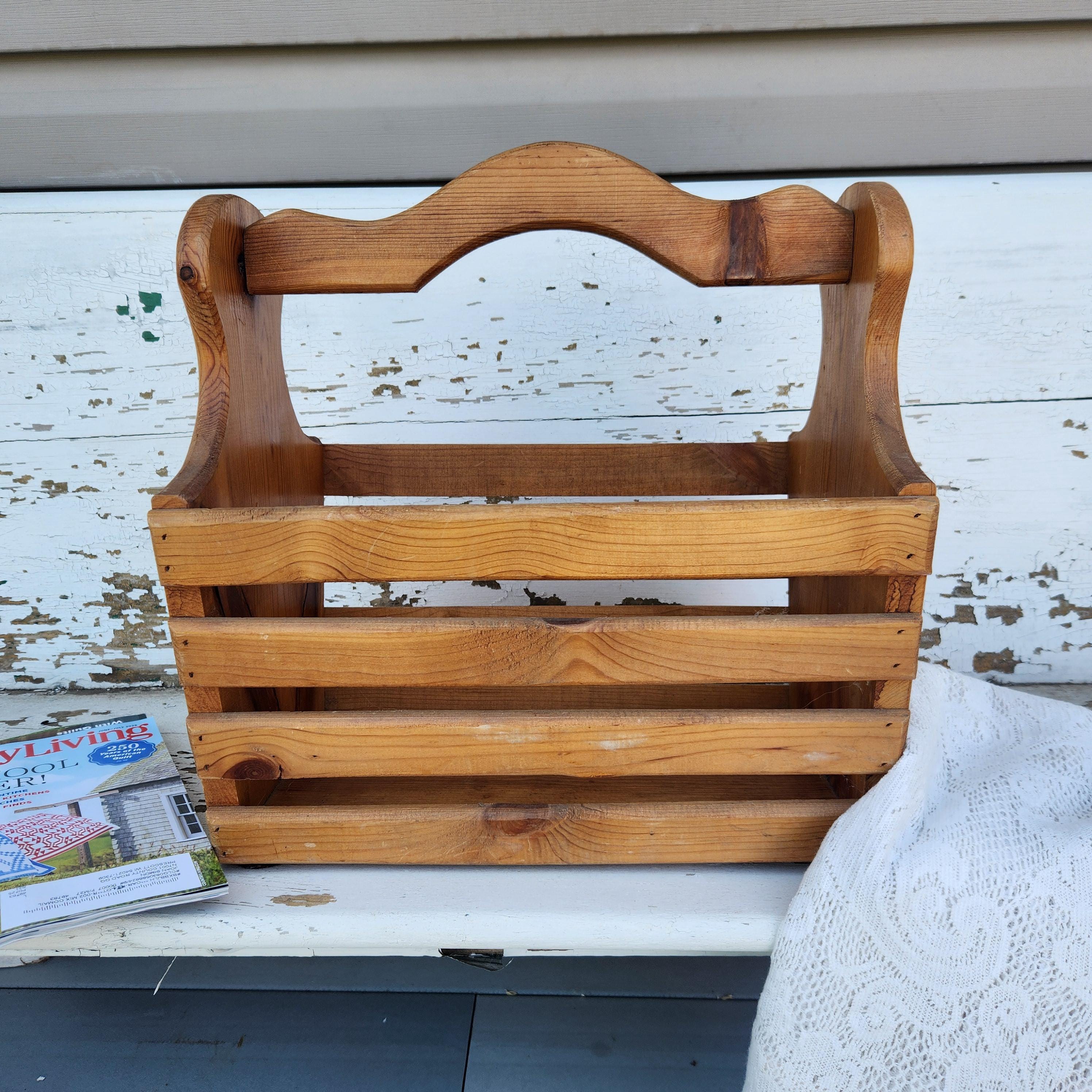 Wooden Antique Magazine Holder - Etsy