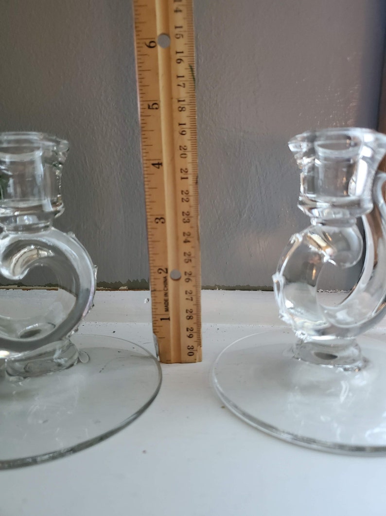 Vintage Depression Glass Candle Holders Two Sets Available Etsy