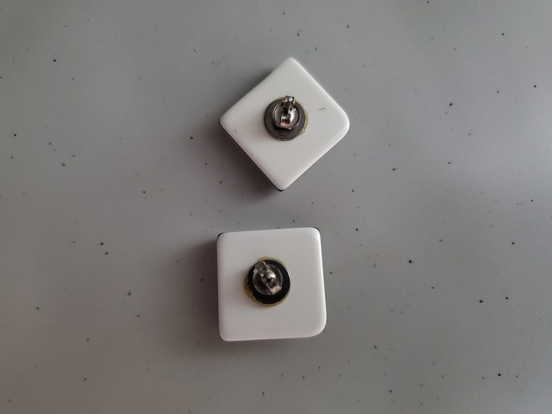 Vintage 1980/'s Black and White Geometric Earrings