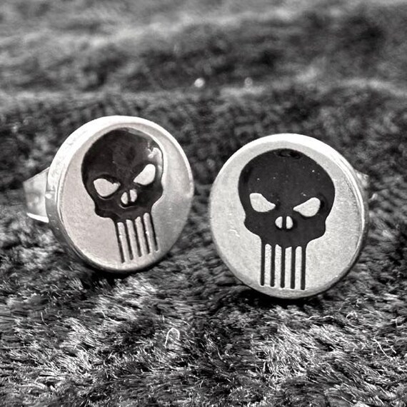 Punisher skull earrings discount