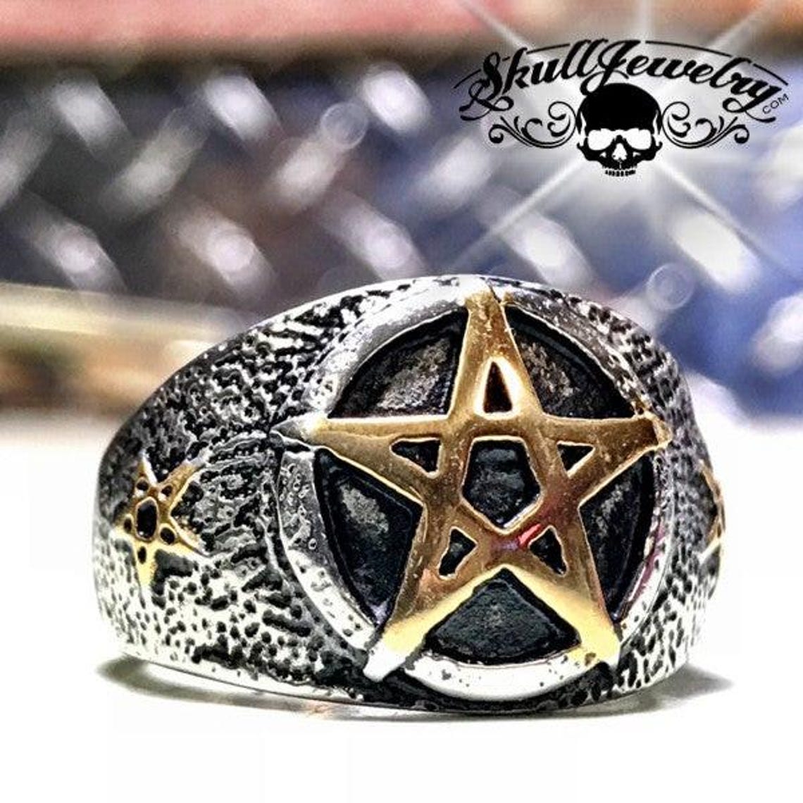 Five-pointed Star Pentagram Ring 253 - Etsy