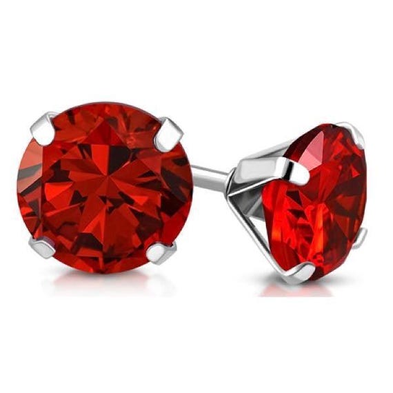 Lipstick Red' Swarovski Crystal Stud Earrings (e048)