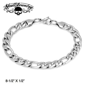 8  x 1 3  Stainless Steel Figaro Bracelet   877
