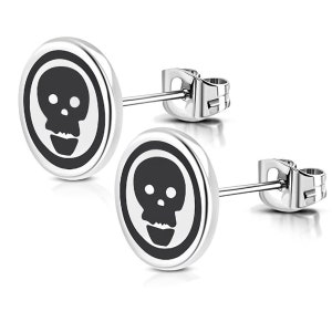 Deathrock Skull Stud Earrings (c503)