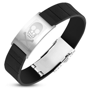 Skull & Crossbones Watch-Style Bracelet  c102