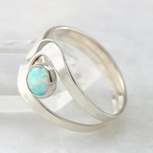 Opal Ring, Blue Opal Ring, Opal Gemstone Ring, Sterling Silver Stone Ring, Handmade Sterling Silver Statement Ring, October Birthstone