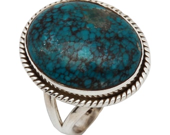 Turquoise Ring, Sterling Silver Ring for Women, Statement Ring with Stone, Gemstone Boho Ring, Bohemian Jewelry, Navajo Ring, Handmade Ring