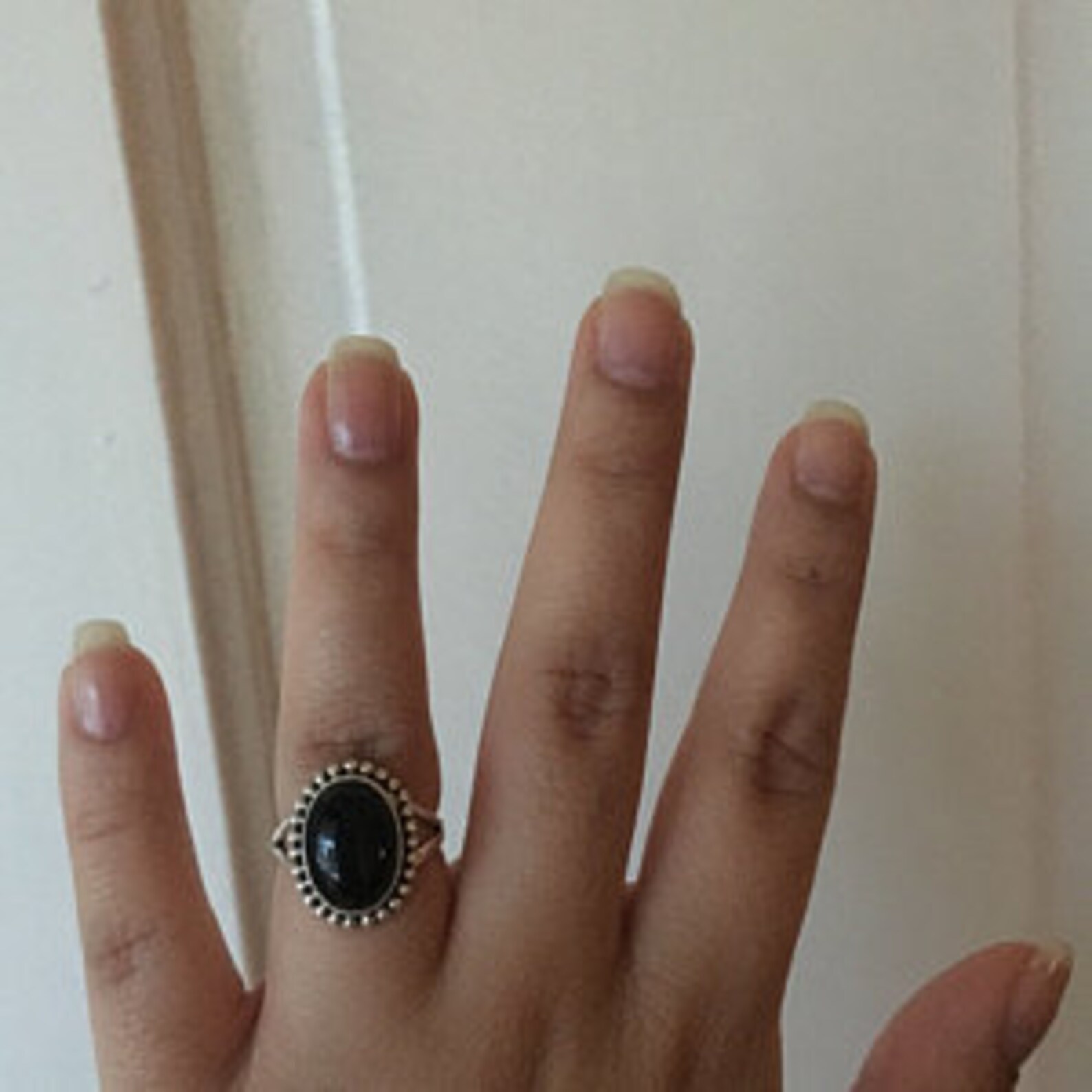 Black Onyx Ring Black Stone Ring for Women Silver Ring Etsy