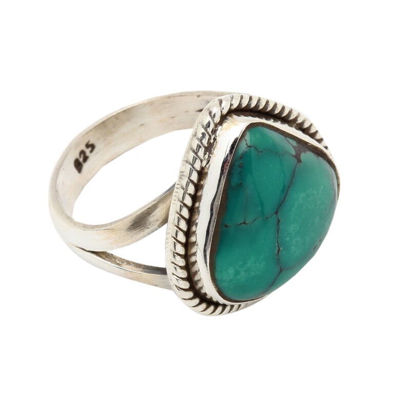 Ring For Girls women Navajo Ring Turquoise Ring Sterling Silver Bohemian Jewelry Handmade Ring Boho Ring Turquoise Tibetan Stone Ring