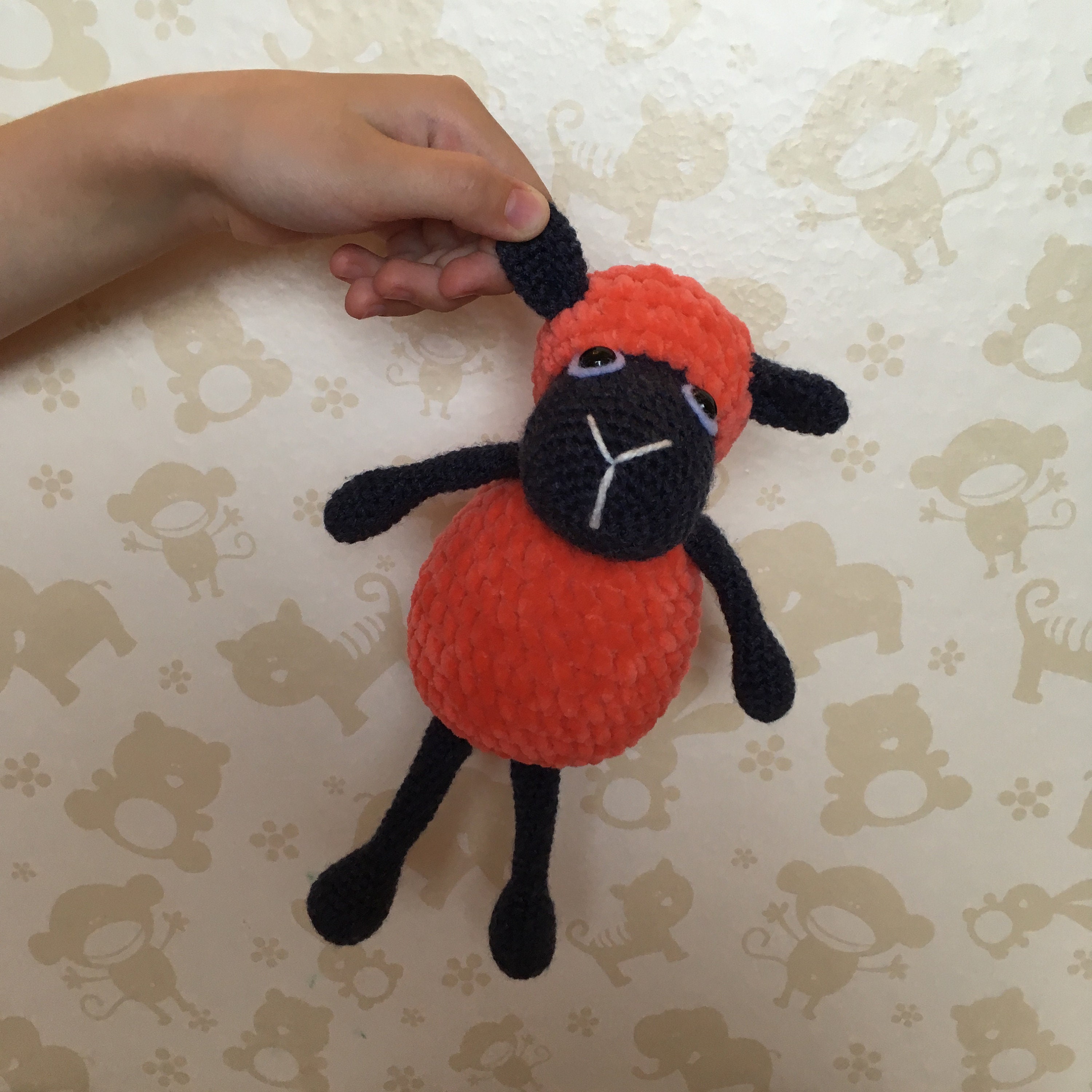 blue stuffed lamb
