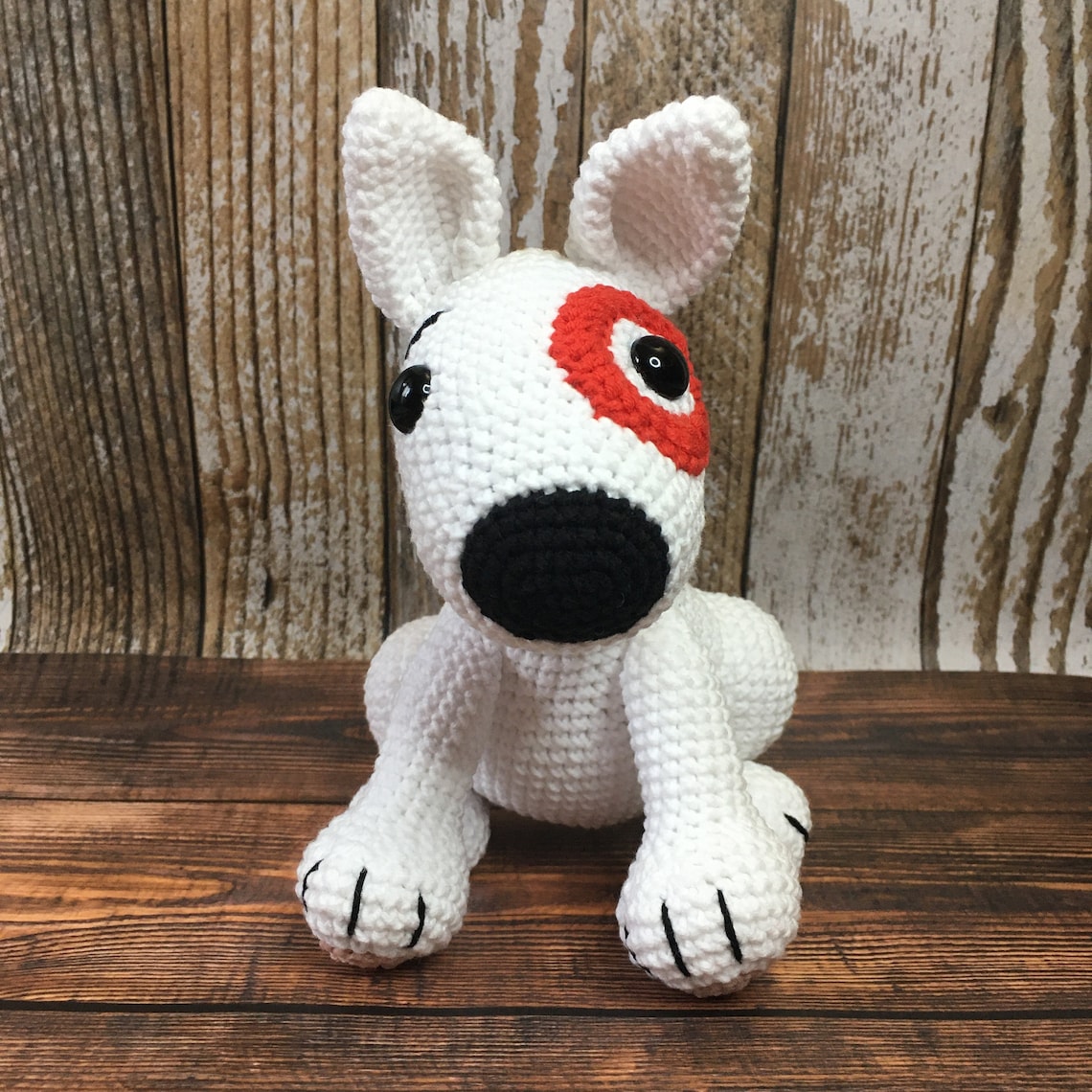 Target Bullseye plush bull terrier puppy toy crochet cute Etsy