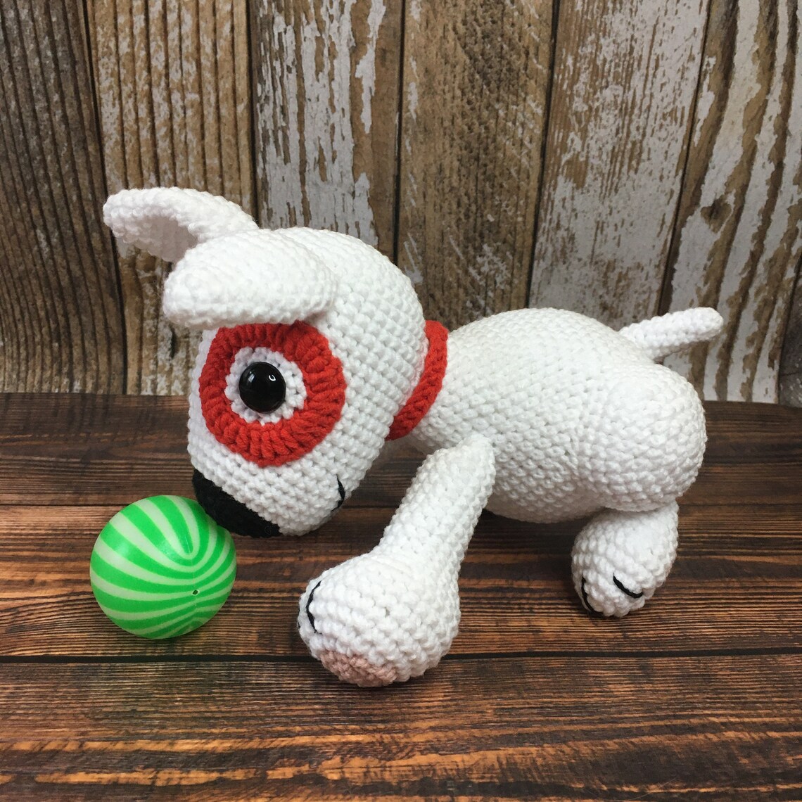 Target Bullseye plush bull terrier puppy toy crochet cute Etsy
