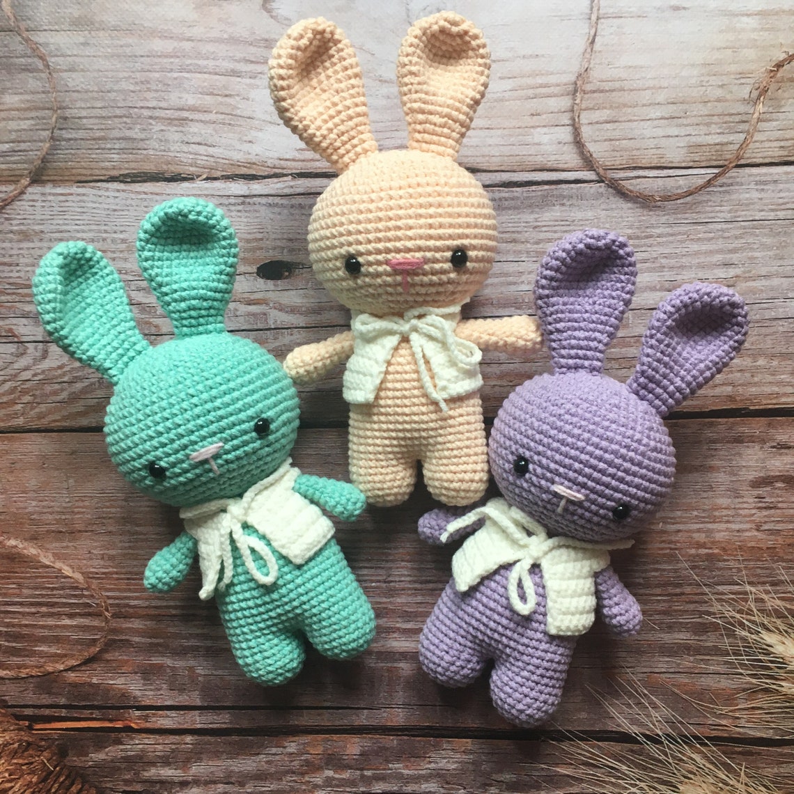 Plush little bunny toy crochet small rabbit knit stuff cute | Etsy