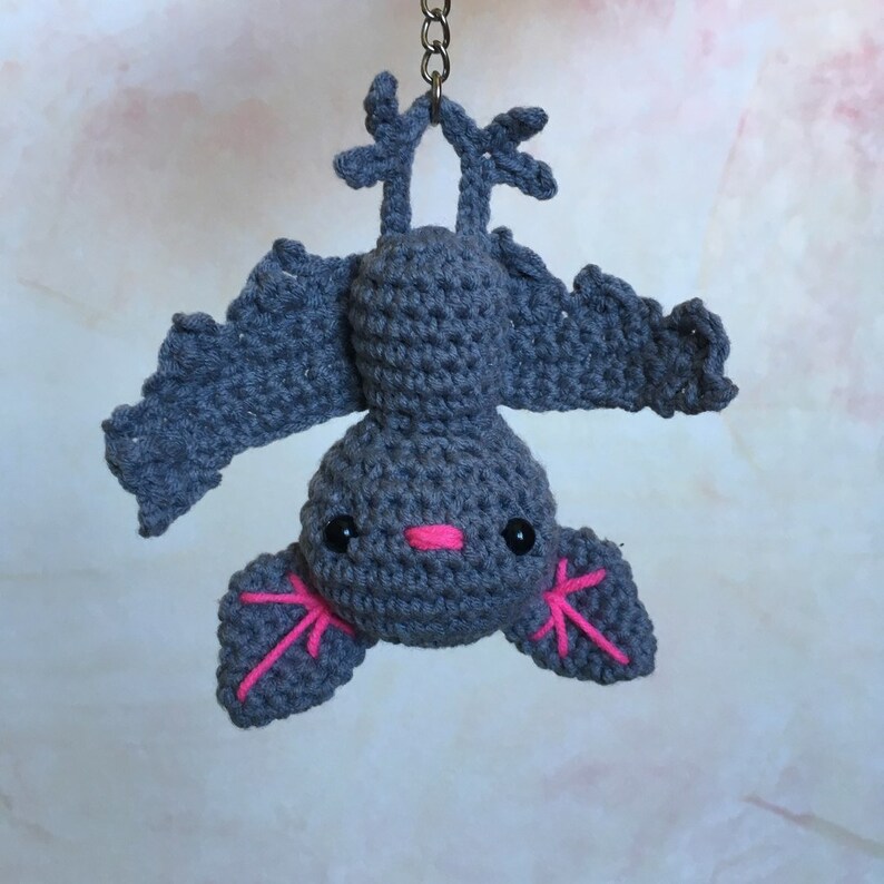 Keychain little bat toy Halloween decor plush small stuff | Etsy