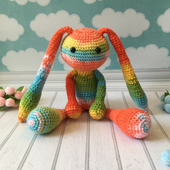 rainbow bunny plush