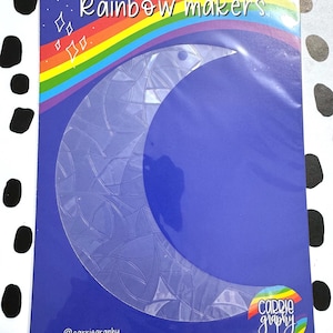 Crescent moon rainbow maker, sun catcher, suncatcher sticker, window cling