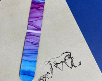 Blue, pink and purple magnetic bookmark for book lovers, bookworms, readers, secret santa gift