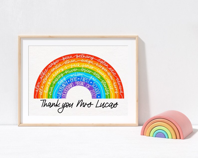 Teacher Appreciation End of School Year Thank You Gift, Class Rainbow ...