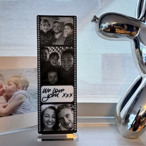 Personalised hand lettered camera roll film memory gift acrylic photo strip free standing gift image 7