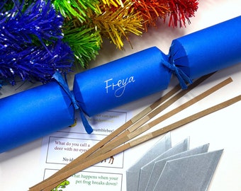 Blue Animal Friendly Crackers, Personalised Recyclable Eco Christmas Crackers, Eco Friendly Sustainable Cracker, DIY Cracker