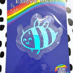 Bee rainbow maker, sun catcher, suncatcher sticker, window cling