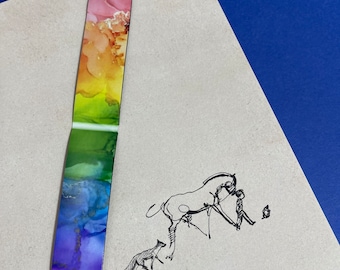 Rainbow magnetic bookmark for book lovers, bookworms, readers, secret santa gift