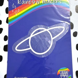 Planet rainbow maker, sun catcher, suncatcher sticker, window cling