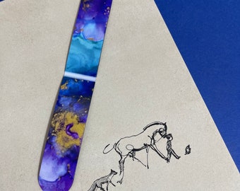 Purple, blue and gold magnetic bookmark for book lovers, bookworms, readers, secret santa gift