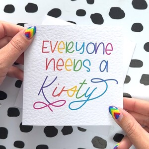 Tout le monde a besoin d'une carte de voeux de calligraphie personnalisée pour vous, carte pour le meilleur ami, carte Besties, carte Thinking of you
