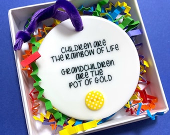 Grandchildren are the pot of gold ceramic ornament keepsake gift for grandparents