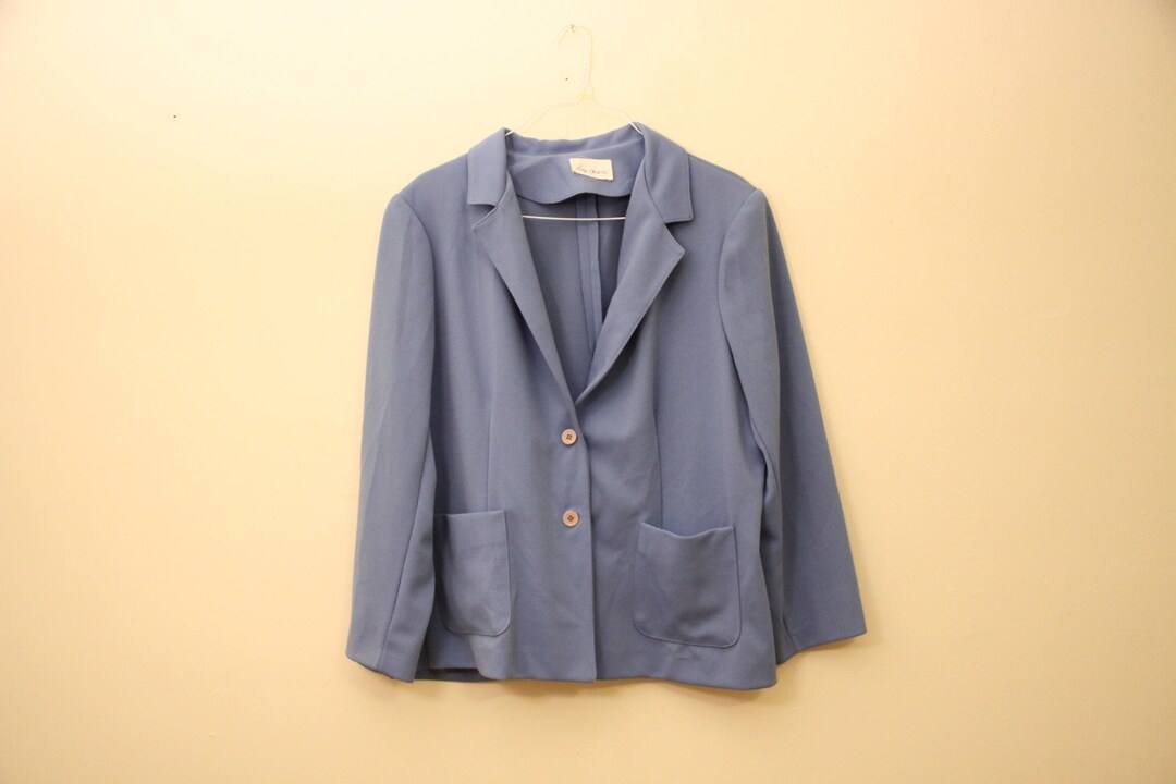 60s Era Vintage Retro Blue Blazer Jacket in Women's - Etsy