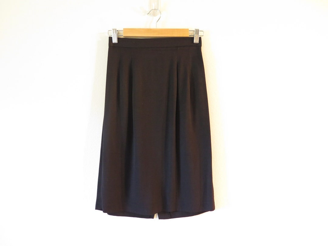 80s Era Vintage Black Pencil Skirt in Women's Size 6 With - Etsy