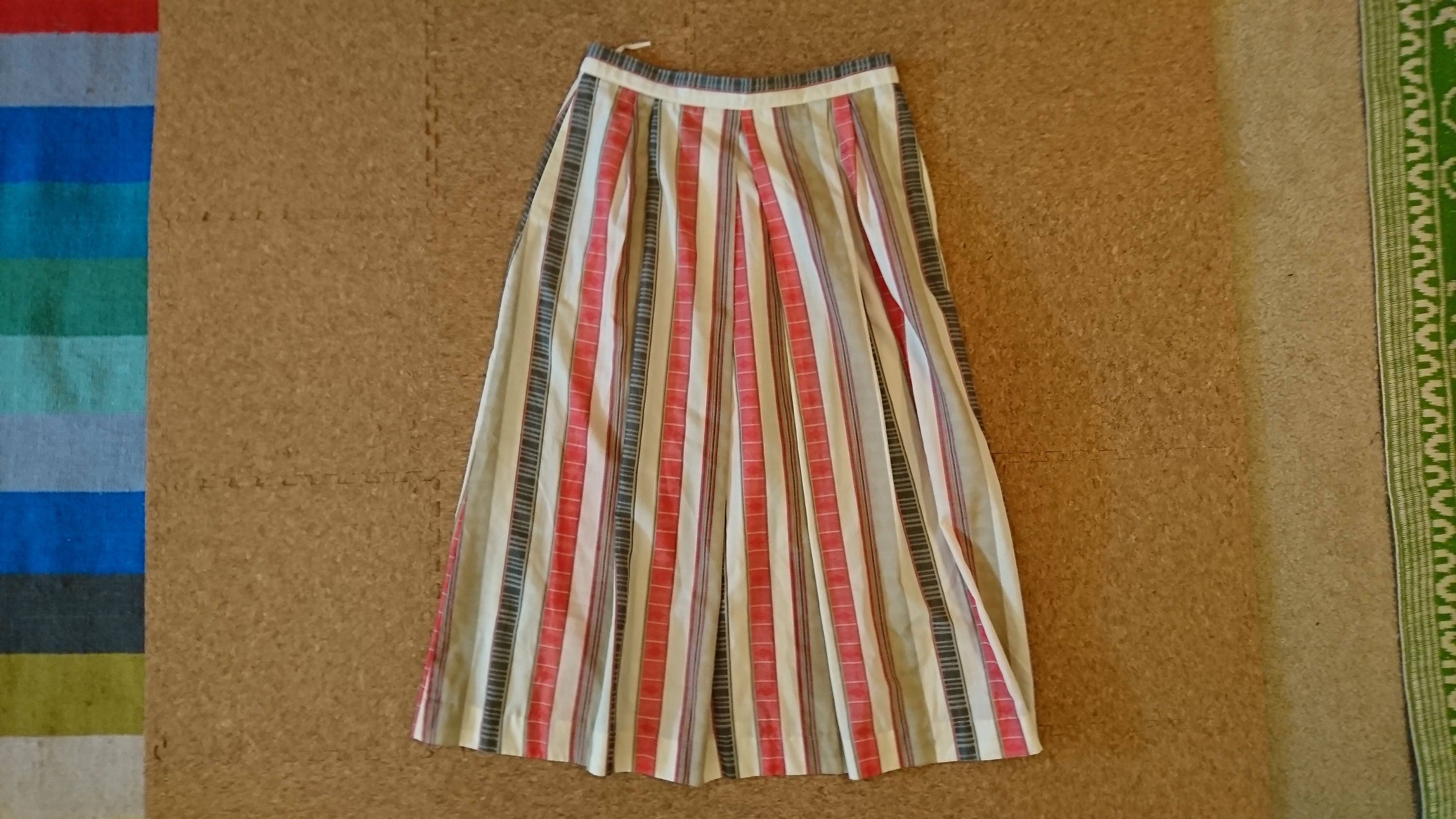 80s Era Vintage High Waist Striped Lightweight Cotton Skirt - Etsy