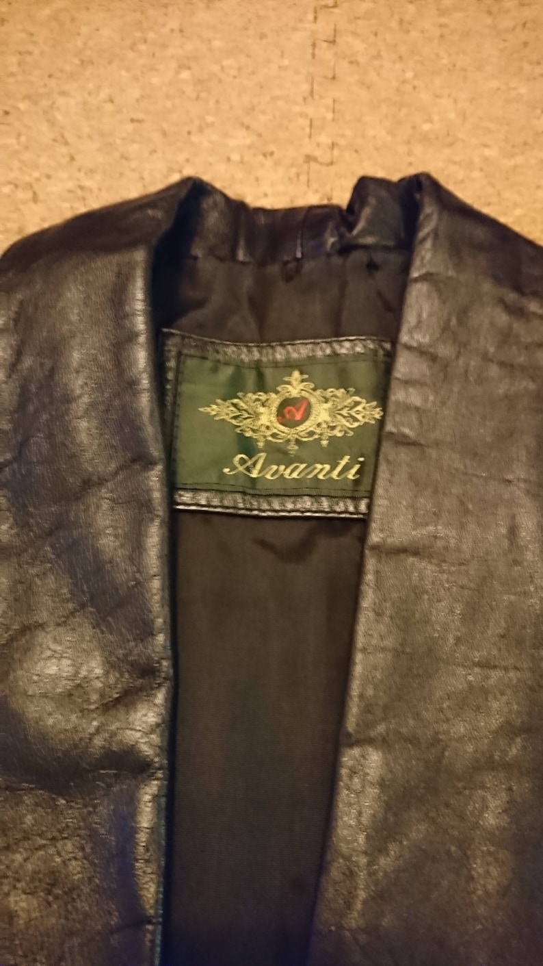 90s Era Vintage Leather and Suede 34 Sleeve Jacket Coat in Women\u2019s Estimated One Size Free Size with a 42\u201d waist