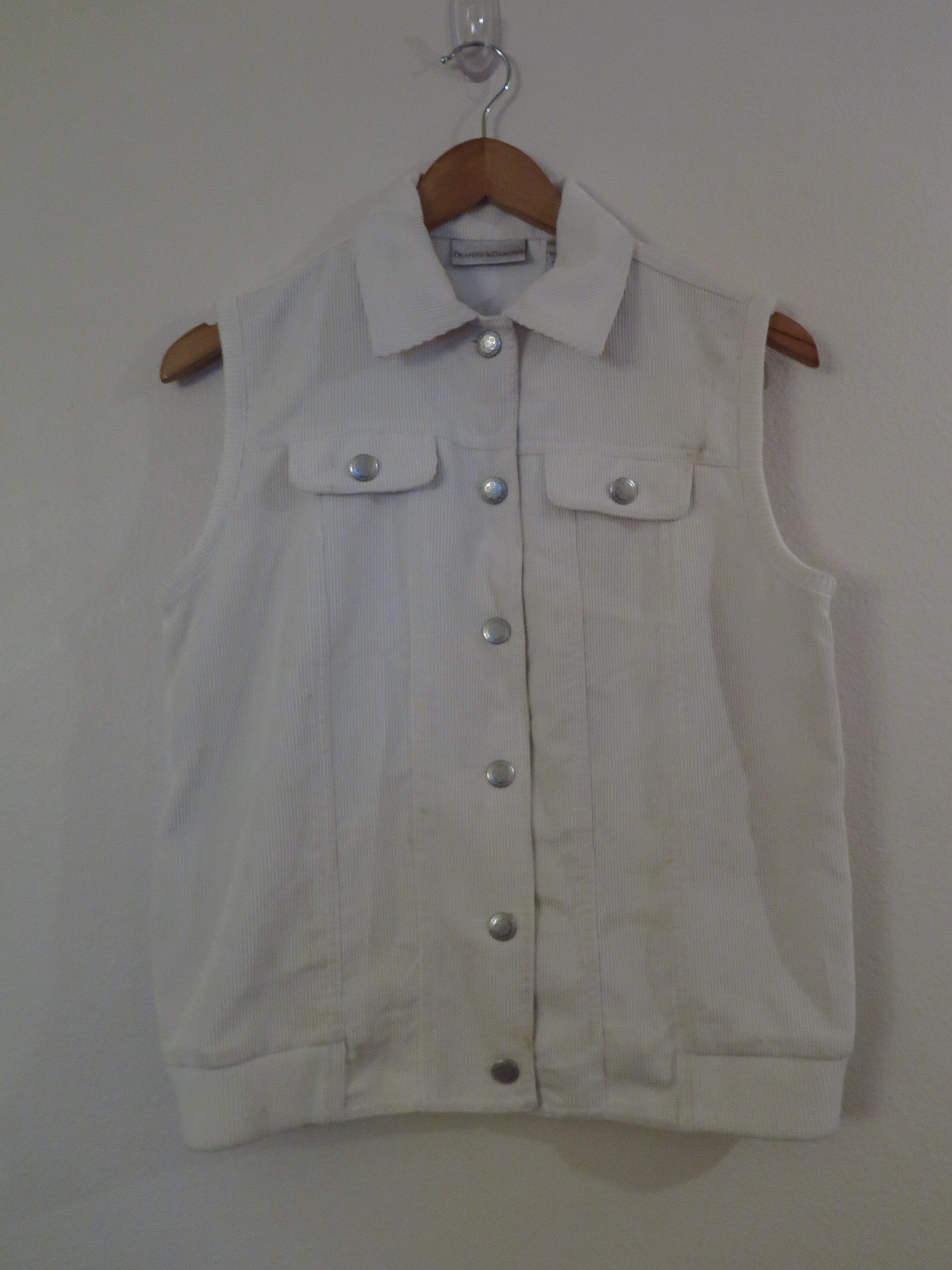90s Era Vintage White Corduroy Vest in Women's Size Petite - Etsy