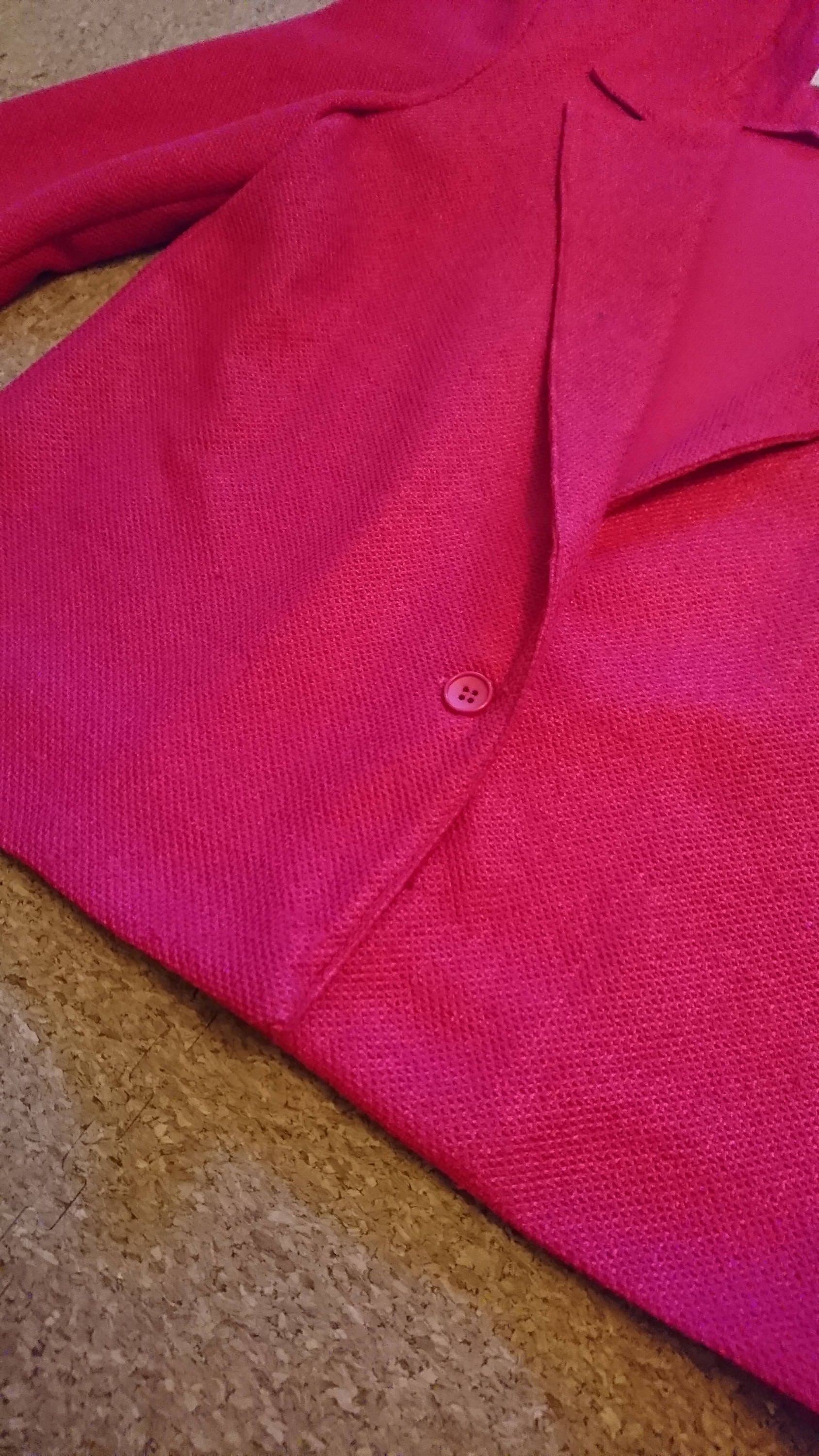 60s Era Vintage Shiny Fuchsia Textured Polyester Jacket in - Etsy