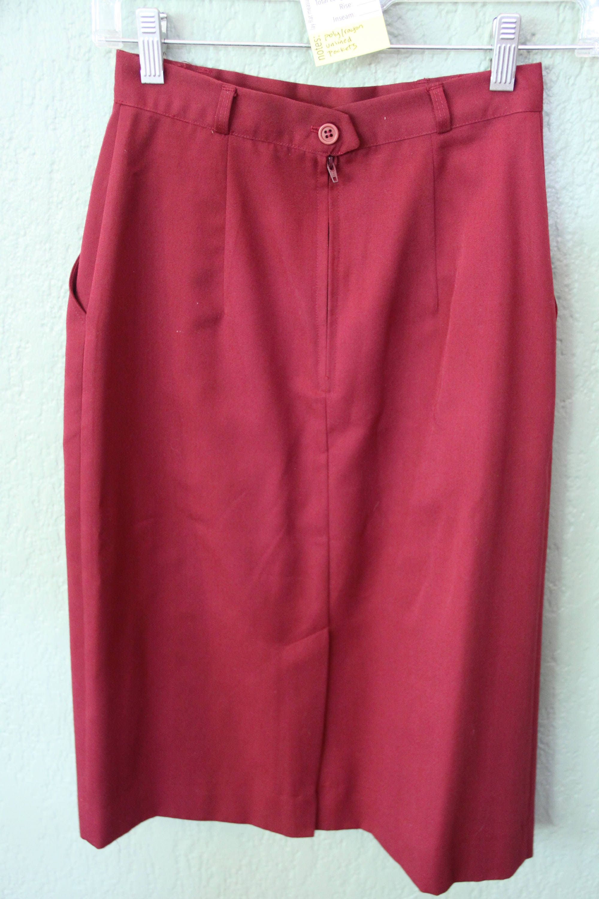 80s Era Vintage Burgundy Pencil Skirt in Women's Size 4P - Etsy