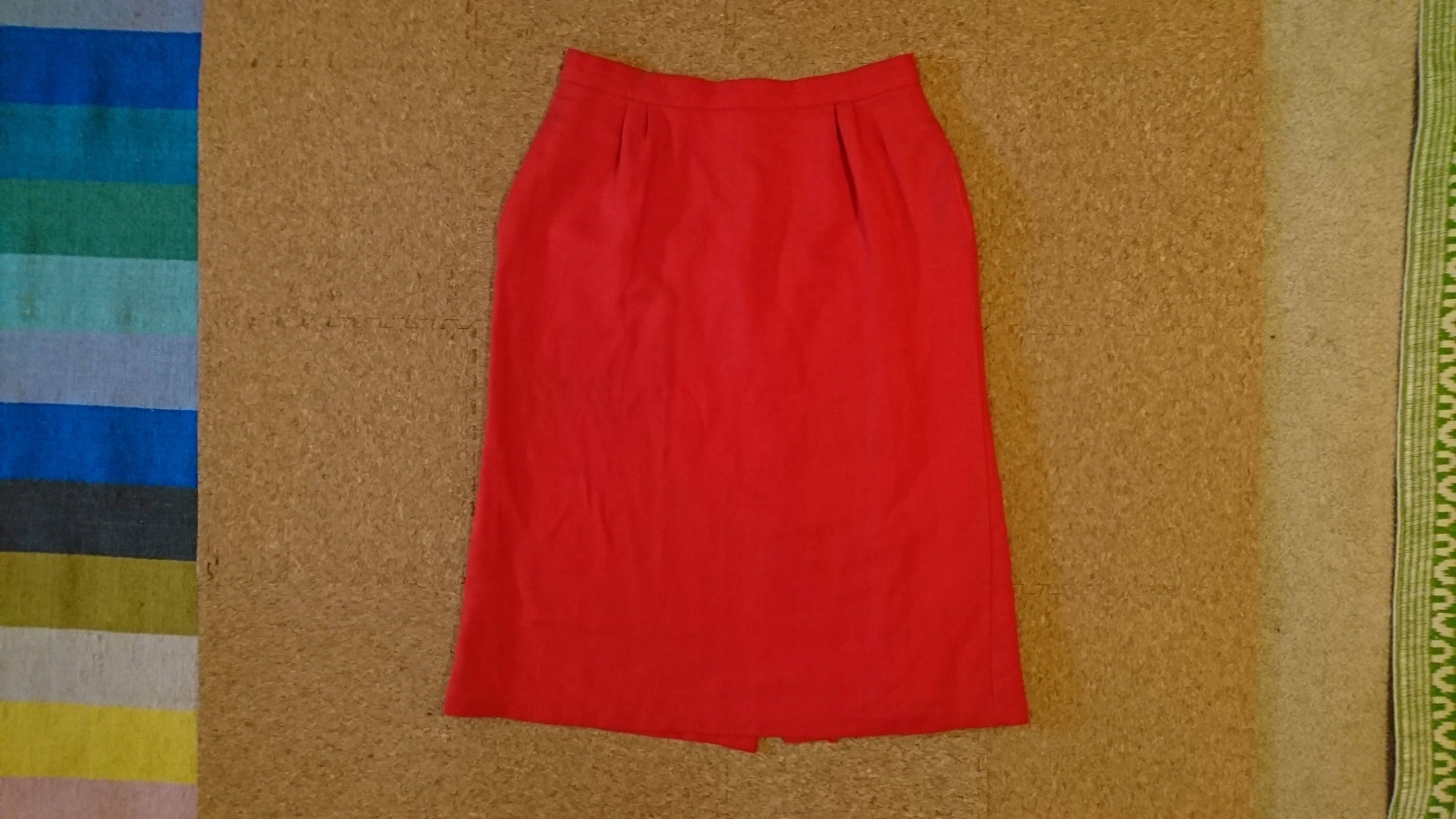 Cute Vintage Red Midi Length Linen Look Flared Pencil Skirt | Etsy