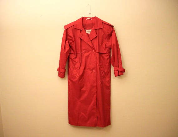 90s Era Vintage Bright Red Lightweight Raincoat Jacket in | Etsy