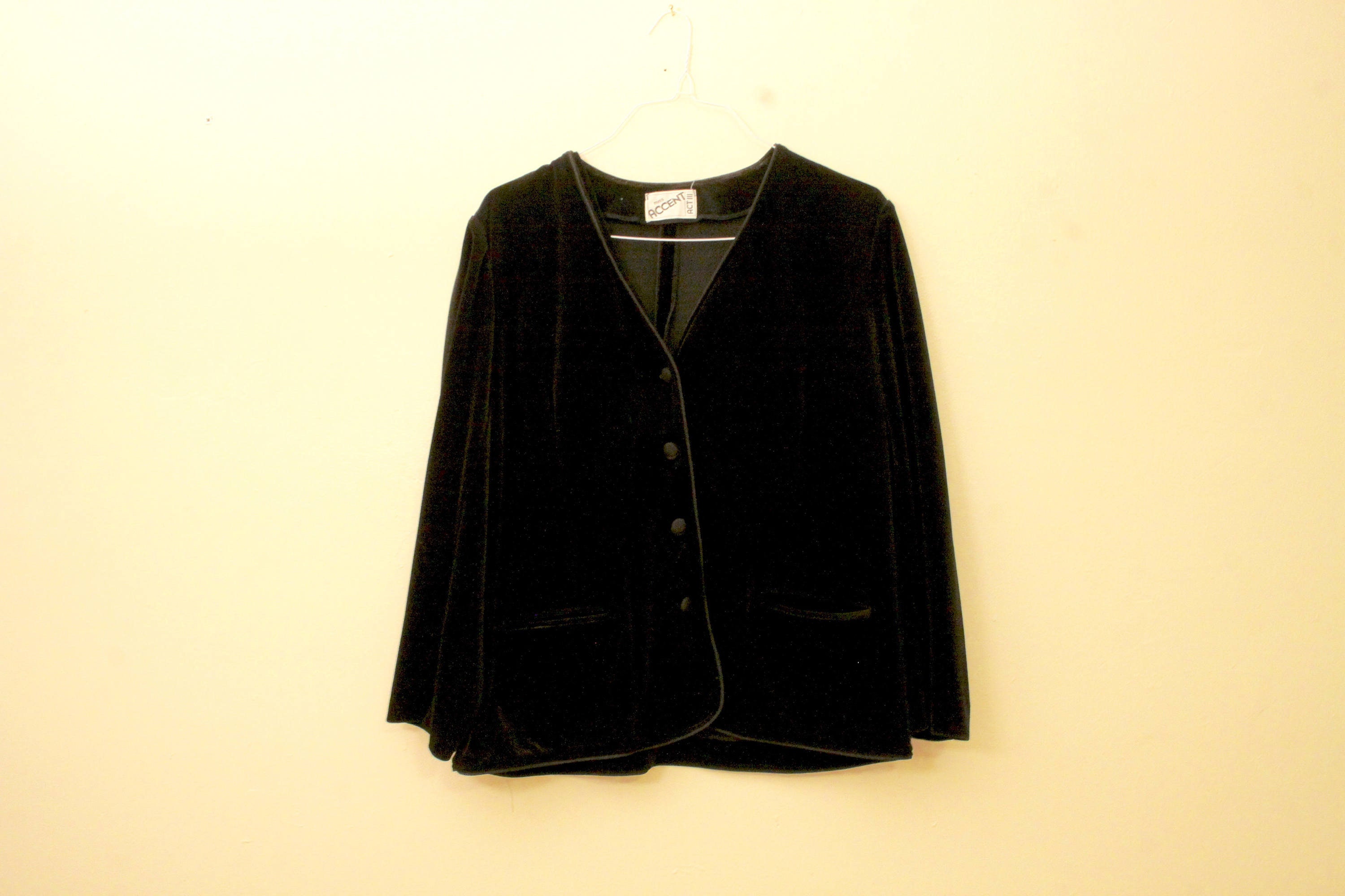 50s Era Vintage Velvet Jacket Coat in Women's Size Large - Etsy