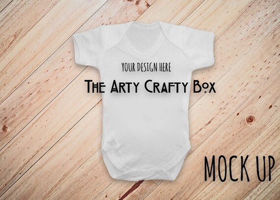 White Baby Onesie Vest Mock Up Apparel Add Your Own Etsy