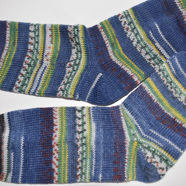 41/42 Gestrickte Socken Opal Nach Hundertwasser Singender Dampfer Wollsocken *Schnäppchen/Angebot