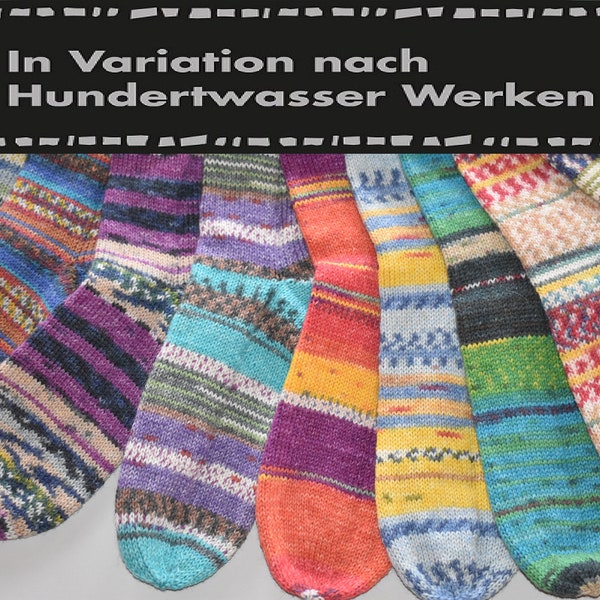 Gestrickte Socken Opal nach Hundertwasser Weihnachtsgeschenk Geschenk bunte Socken Stricksocken Wintersocken warm Damen Herren Socks